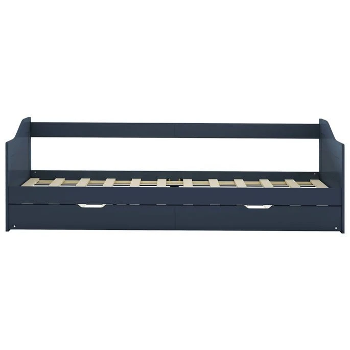 Lit Banquette 2 Couchages Pin Massif Gris Sacha 90x200 Cm – Image 2