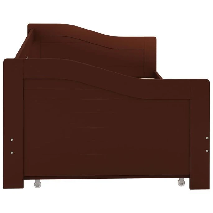Lit Banquette 2 Couchages Pin Massif Marron Foncé Sacha 90x200 Cm – Image 5