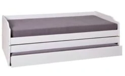 Lit Banquette 3 Couchages Pin Massif Blanc Zura 90x190 Cm