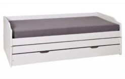 Lit Banquette 3 Couchages Pin Massif Blanc Zura 80x190 Cm