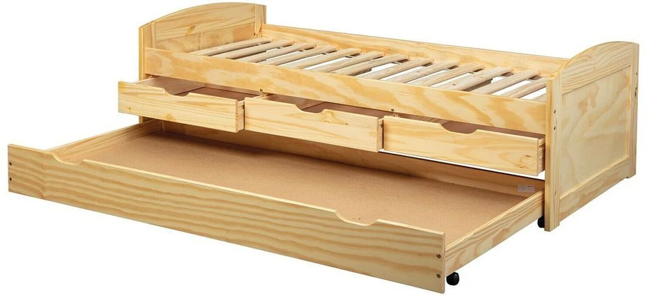 Lit Banquette 4 Tiroirs Pin Massif Clair Zara 90x200 Cm – Image 2