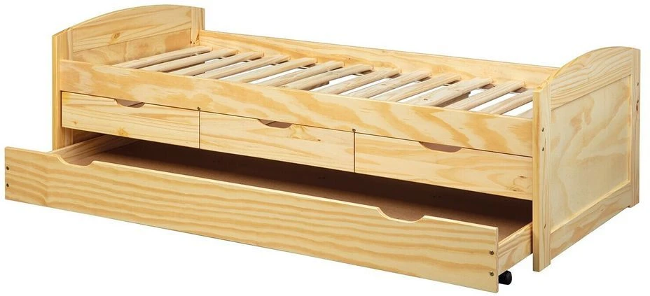 Lit Banquette 4 Tiroirs Pin Massif Clair Zara 90x200 Cm – Image 3