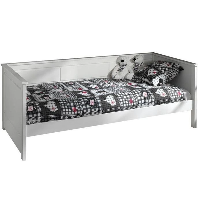 Lit Banquette 90x200 Cm Pin Massif Blanc Pino – Image 2