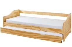 Lit Banquette Avec Tiroir Lit Pin Massif Vernis Naturel Theo 80x190 Cm