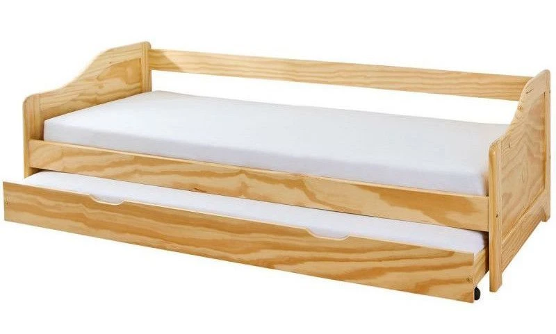 Lit Banquette Avec Tiroir Lit Pin Massif Vernis Naturel Theo 90x190 Cm