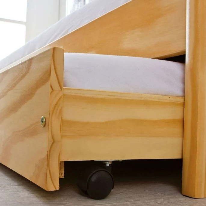 Lit Banquette Avec Tiroir Lit Pin Massif Vernis Naturel Theo 90x190 Cm – Image 3