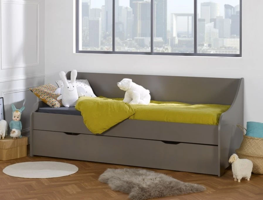 Lit Banquette Gigogne Gris Souris Calli 80x200cm – Image 2