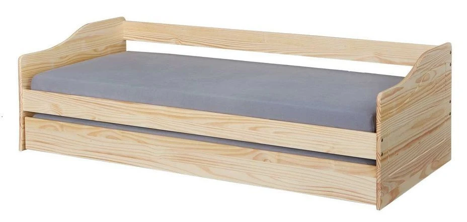 Lit Banquette Gigogne Pin Massif Clair Malia 90x200 Cm