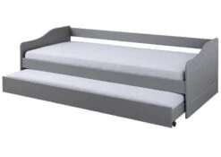 Lit Banquette Gigogne Pin Massif Vernis Gris Malia 90x200 Cm