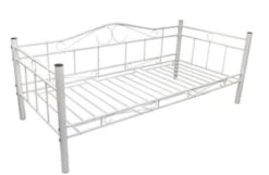 Lit Banquette Métal Blanc Nostalia 90x200 Cm