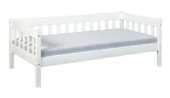 Lit Banquette Pin Massif Blanc Dantro 90x200 Cm