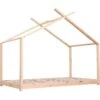 Lit Cabane 90x190 Cm Bois Massif Clair Toli
