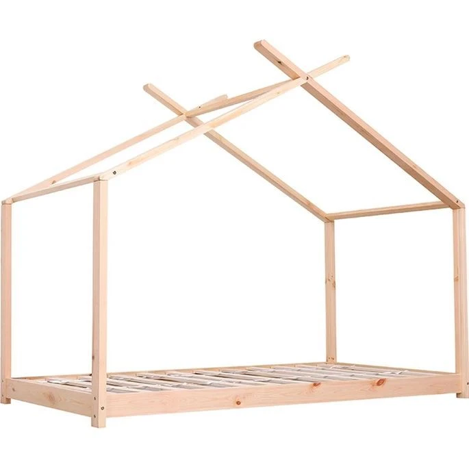 Lit Cabane 90x190 Cm Bois Massif Clair Toli