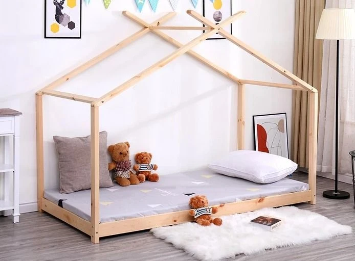 Lit Cabane 90x190 Cm Bois Massif Clair Toli – Image 3