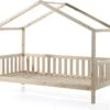 Lit Cabane 90x200 Cm Et Sommier Pin Massif Clair Bali