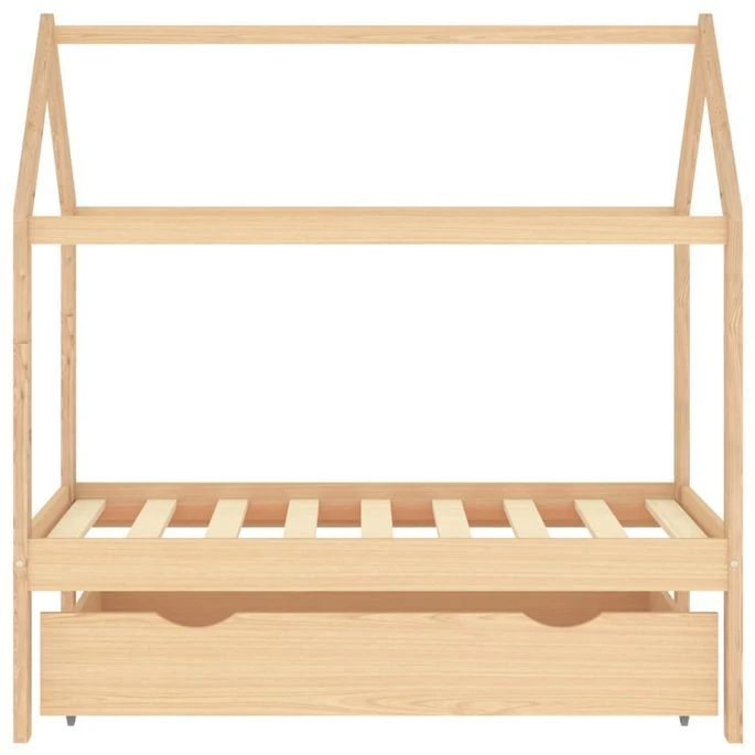 Lit Cabane Enfant Avec Tiroir Bois De Pin Massif 70x140 Cm – Image 3