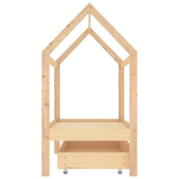 Lit Cabane Enfant Avec Tiroir Bois De Pin Massif 70x140 Cm – Image 4