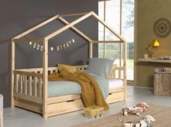 Lit Cabane Gigogne 90x200 Cm Pin Massif Clair Bali