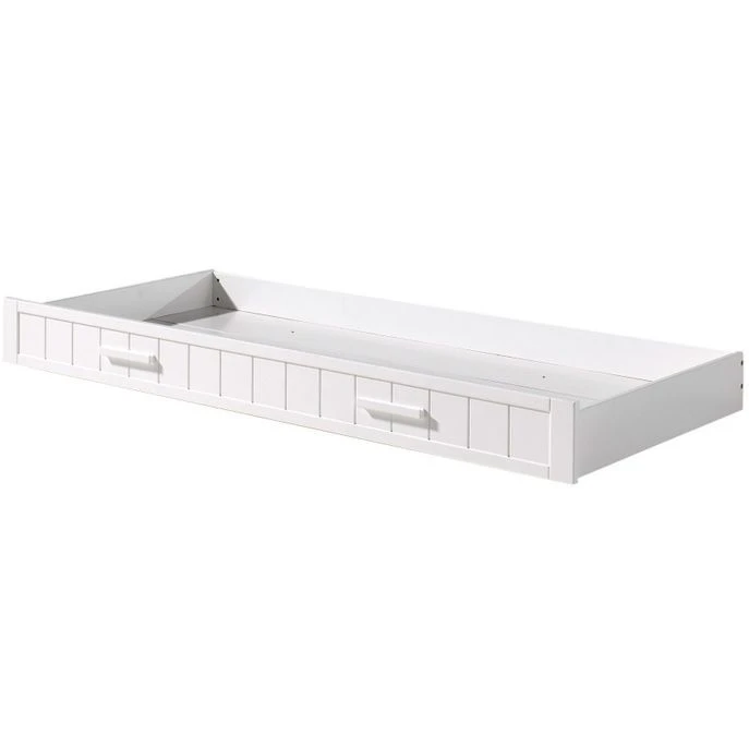 Lit Cabane Gigogne 90x200 Cm Pin Massif Laqué Blanc Erik – Image 3