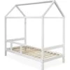 Lit Cabane Pin Massif Blanc Wisty 90x190 Cm