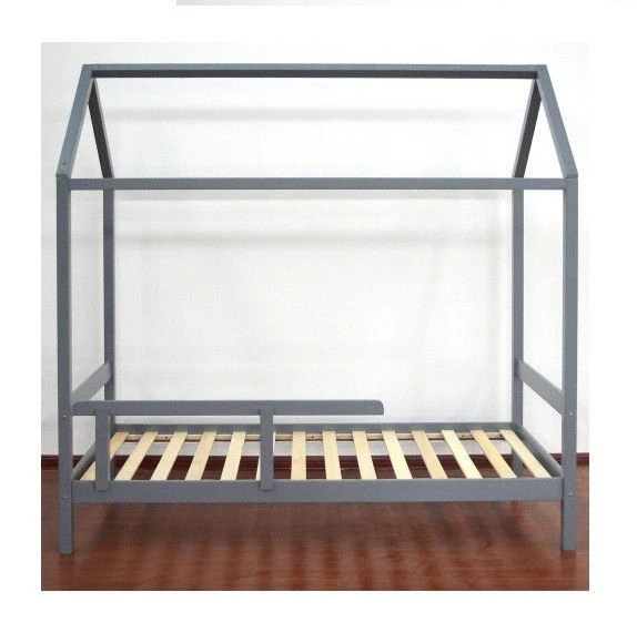 Lit Cabane Pin Massif Gris Wisty 90x190 Cm – Image 2