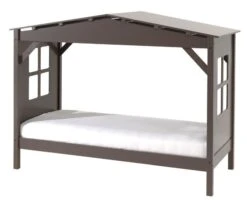 Lit Cabane Pin Massif Taupe Pinie 90x200 Cm