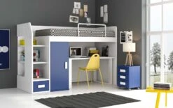 Lit Combiné Enfant Haut De Gamme Versaci 90x190 Cm