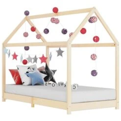 Lit D'enfant Cabane Bois De Pin Massif 70x140 Cm