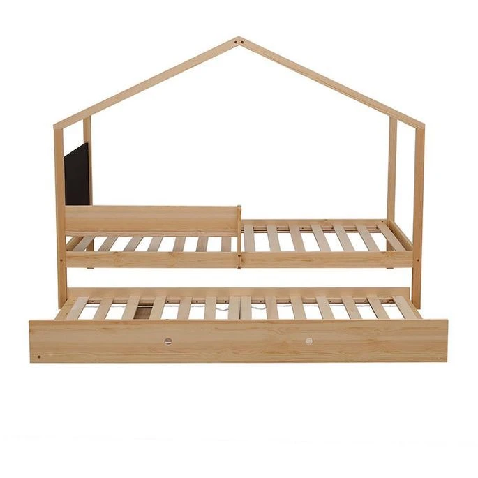 Lit Enfant Cabane En Pin Avec Tiroir En Pin Massif Clair Karel 90x190 Cm – Image 3