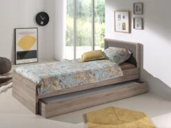 Lit Gigogne Bois Clair Et Marron Foresta 90x200 Cm