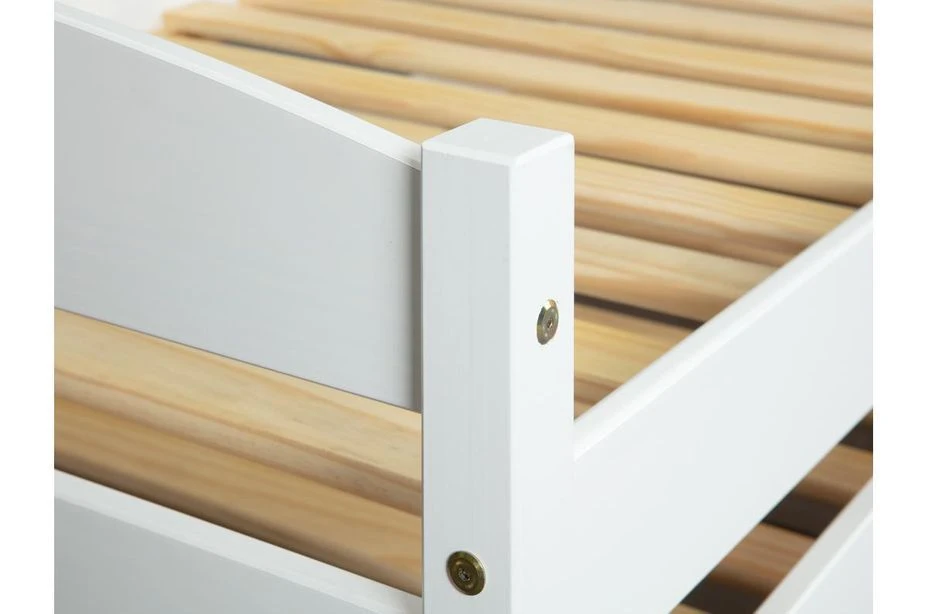 Lit Gigogne Pin Massif Blanc Sadev 90x200 Cm – Image 5