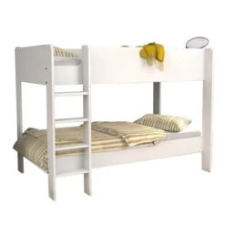 Lit Superposé - 90 X 190 Cm - Décor Blanc - Sommiers Inclus - HOPE