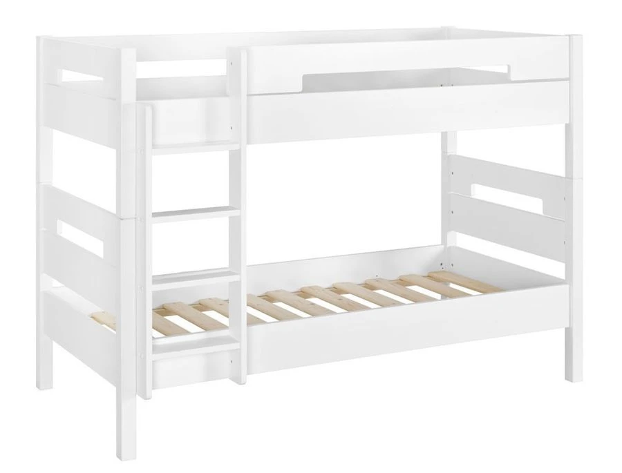 Lit Superposé 90x190 Cm Hêtre Massif Blanc Milo – Image 4