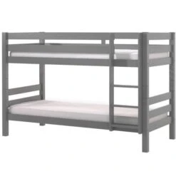 Lit Superposé 90x200 Cm Pin Massif Gris Pino H 140 Cm