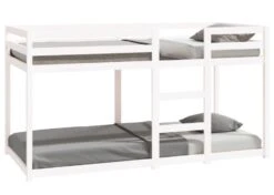 Lit Superposé Blanc 90x200 Cm Bois De Pin Massif