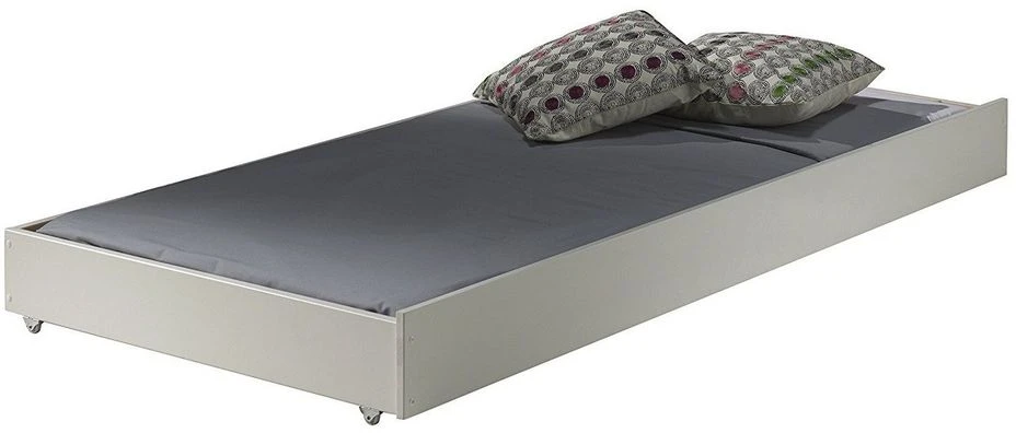 Lit Superposé Gigogne 90x200 Cm Avec Tiroir Pin Massif Blanc Pino H 140 Cm – Image 2