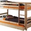 Lit Superposé Gigogne 90x200 Cm Avec Tiroir Pin Massif Clair Pino H 140 Cm