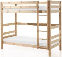 Lit Superposé Gigogne 90x200 Cm Avec Tiroir Pin Massif Clair Pino H 180 Cm