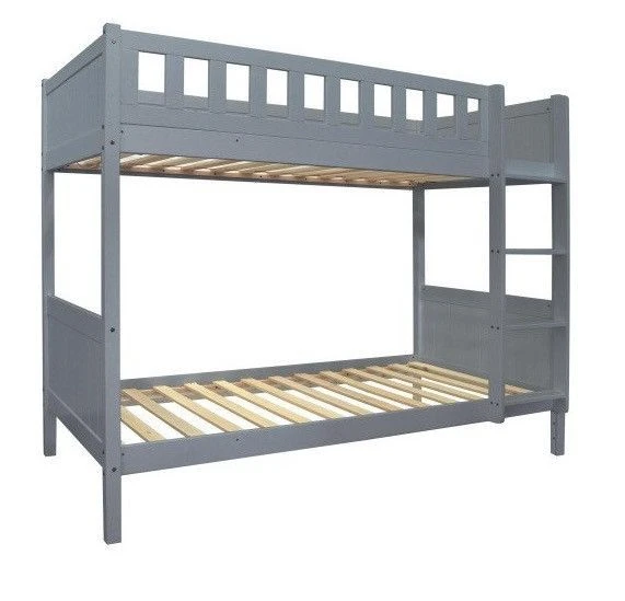 Lit Superposé Pin Massif Gris Angelie 90x190 Cm – Image 2