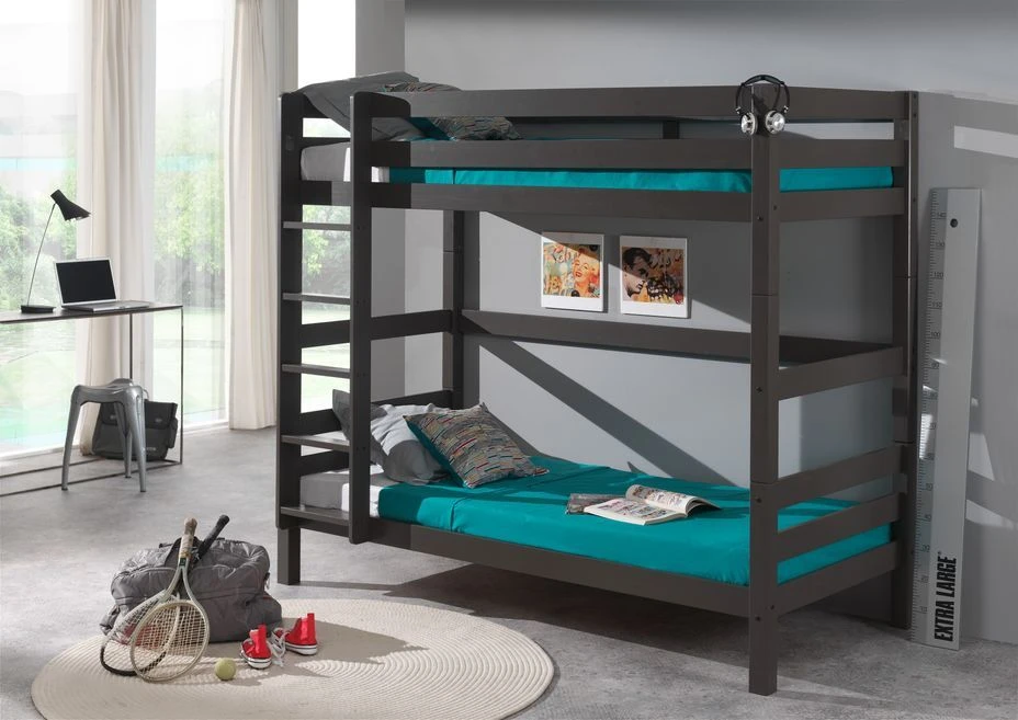 Lit Superposé Pin Massif Taupe Pino 90x200 Cm 3 – Image 3