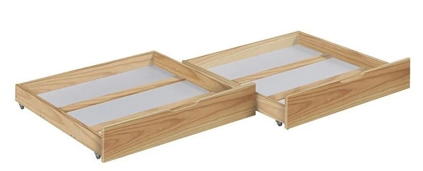 Lit Superposés Pin Massif Et Rideau Beige Et Marron – Image 2