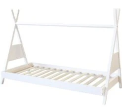 Lit Tipi Pin Massif Blanc Rokade 90x190 Cm
