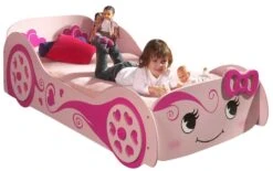 Lit Voiture 90x200 Cm Bois Rose Cara