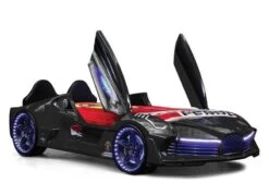 Lit Voiture Aero Noir à Led 90x190 Cm