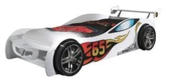 Lit Voiture De Course 90x200 Cm Bois Blanc Lemans