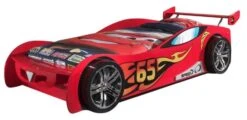 Lit Voiture De Course 90x200 Cm Bois Rouge Lemans