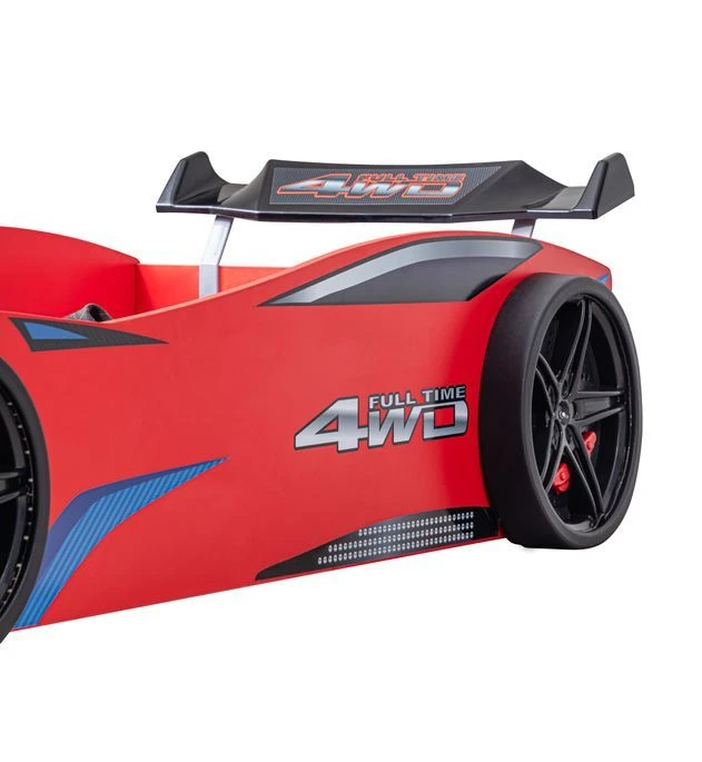 Lit Voiture De Course Avec Bruitages Et Leds Mustang Rouge – Image 6