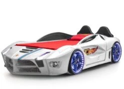 Lit Voiture De Course Blanc Speedo 90x190 Cm