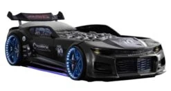 Lit Voiture De Course Champion Racing Noir Avec Led Et Bruitage 90x190 Cm