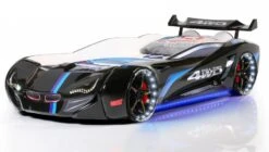 Lit Voiture De Course Turbo V1 Noir 90x190 Cm